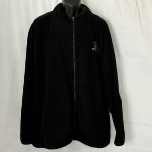 Ducks Unlimited Black Fleece Jacket Full Zip Camo Lining Men’s XXXL